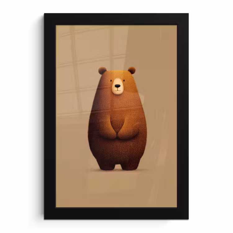 Bilder mit Rahmen - Bär - Minimalistisch - Braun — 1