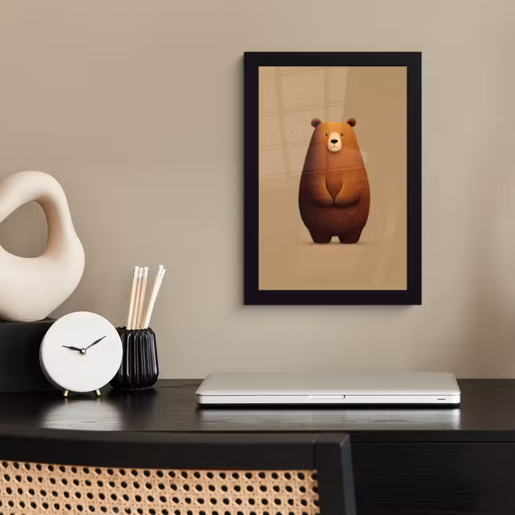 Bilder mit Rahmen - Bär - Minimalistisch - Braun — 2