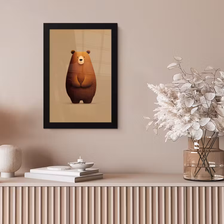 Bilder mit Rahmen - Bär - Minimalistisch - Braun — 4