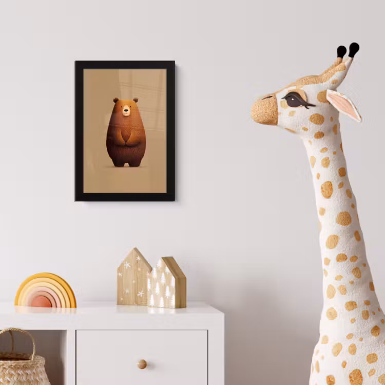 Bilder mit Rahmen - Bär - Minimalistisch - Braun — 5