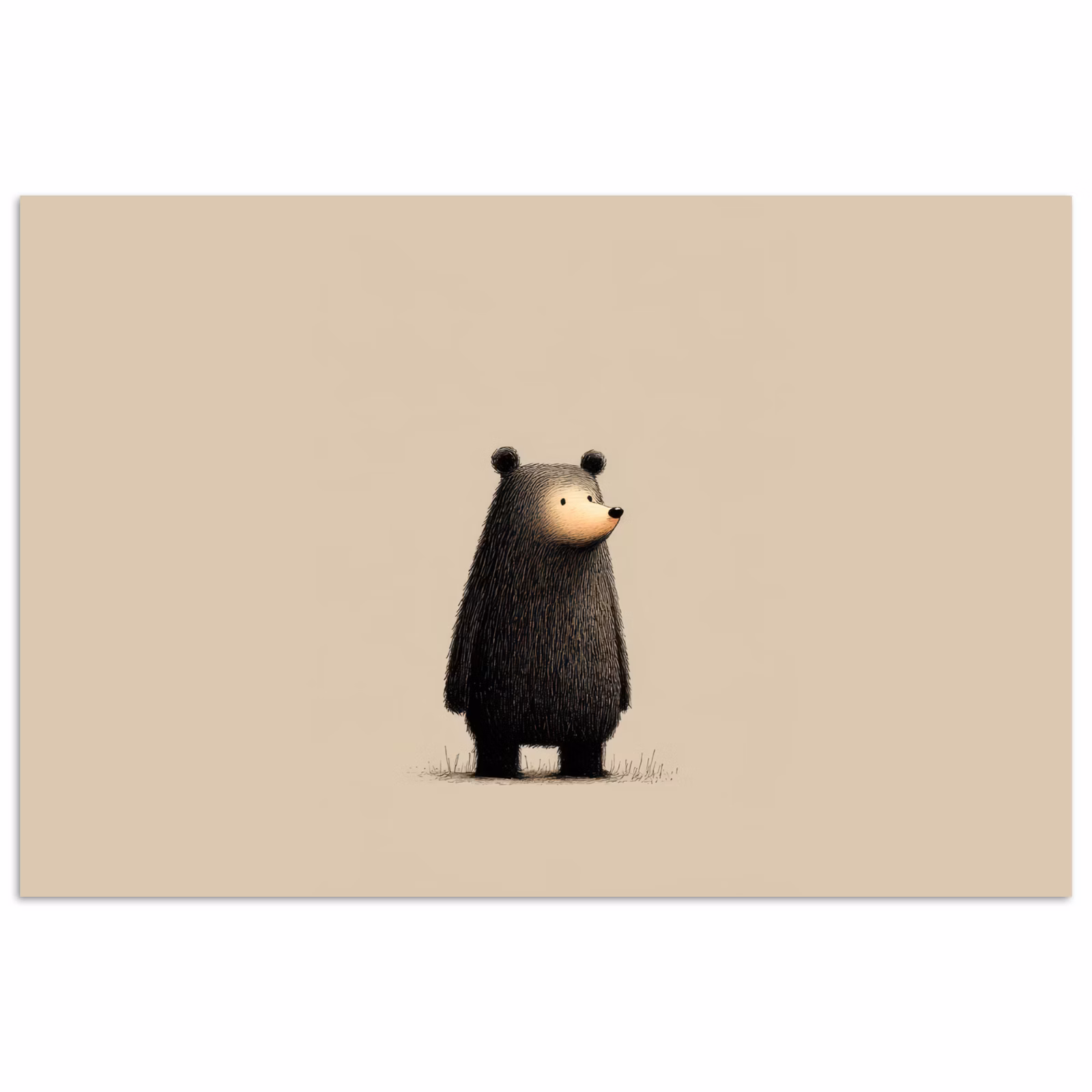 Poster - Bär - Dunkelbraun - Minimalistisch — 1
