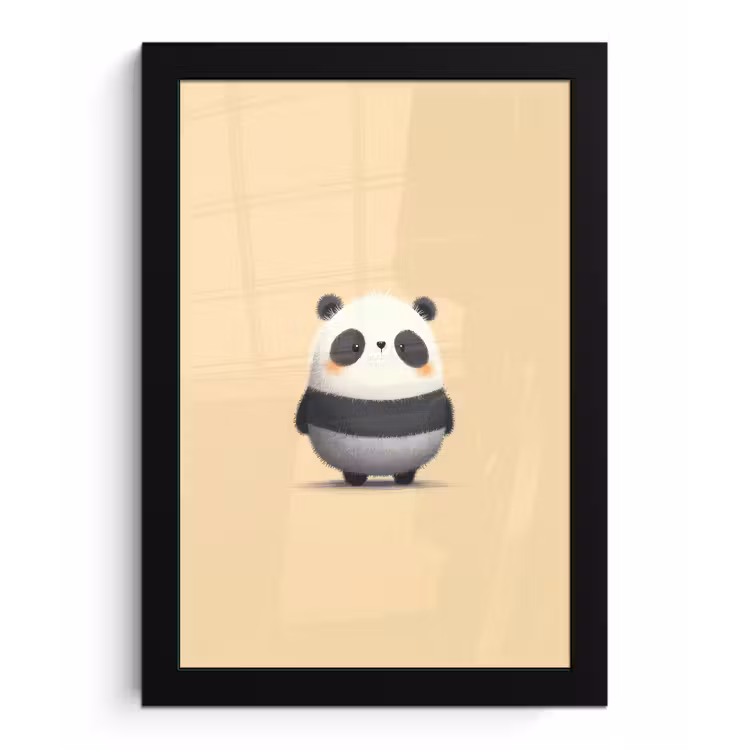 Bilder mit Rahmen - Panda - Beige - Minimalistisch — 1