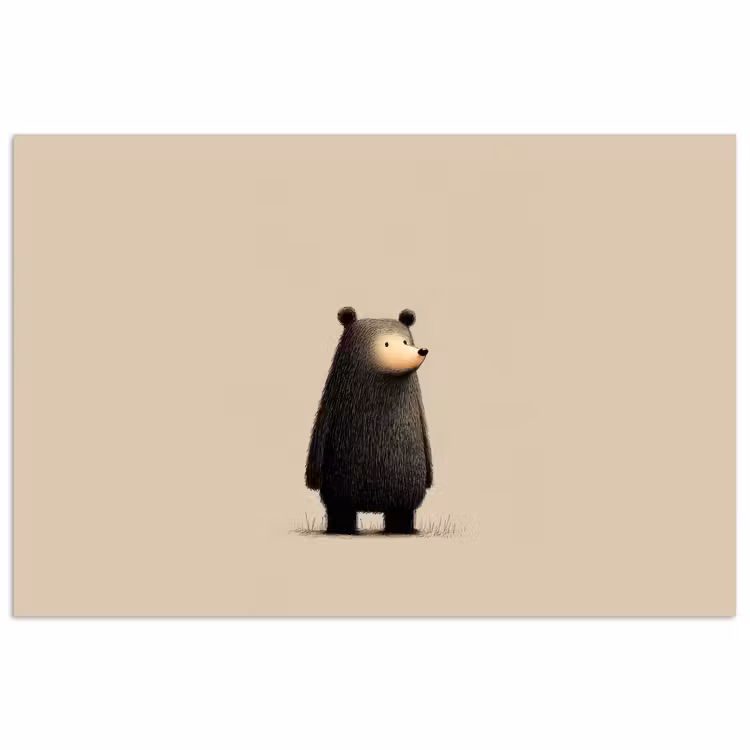 Poster - Bär - Dunkelbraun - Minimalistisch — 1