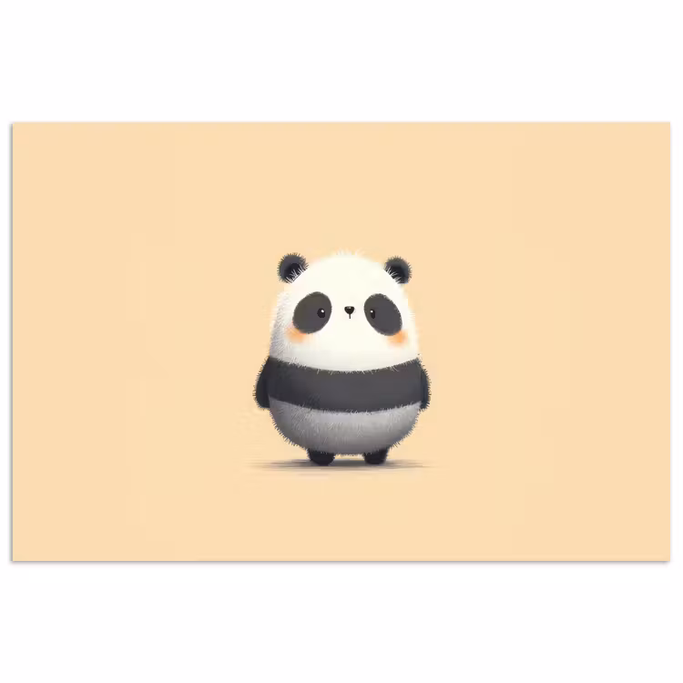 Poster - Panda - Beige - Minimalistisch — 1
