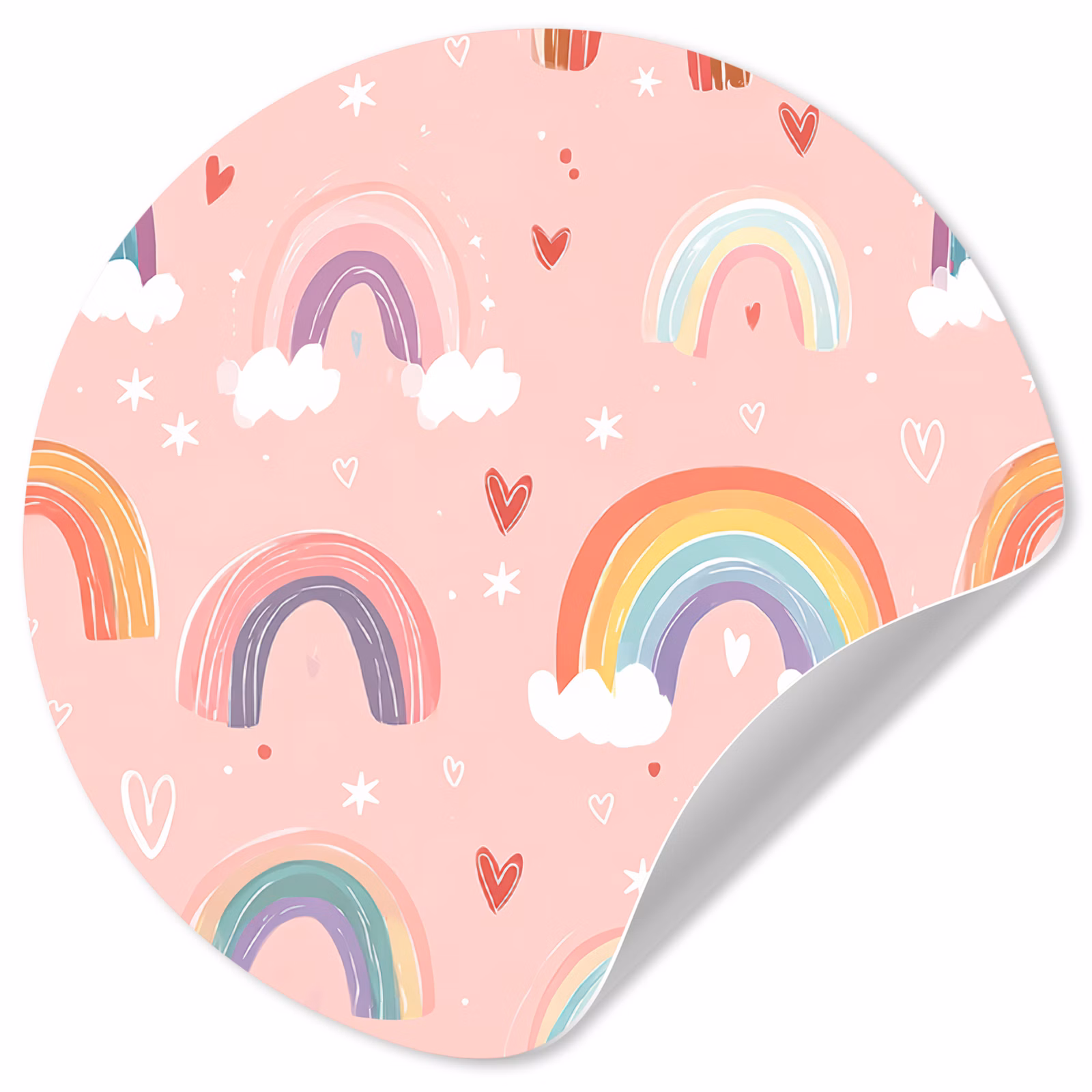 Runde Tapete - Regenbogen - Muster - Pastell — 1