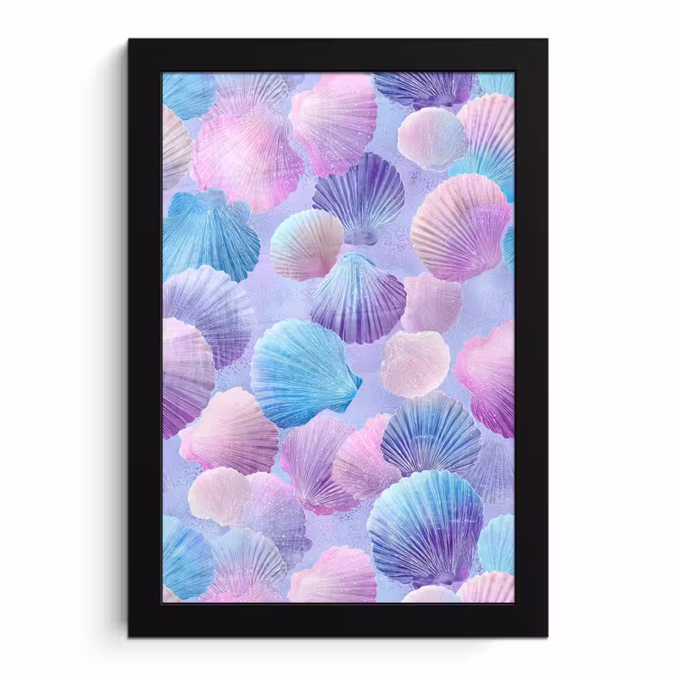 Bilder mit Rahmen - Muscheln - Lila - Blau - Muster — 1
