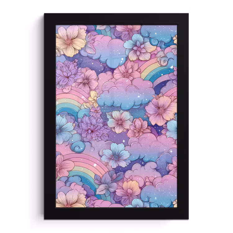 Bilder mit Rahmen - Regenbögen - Blumen - Farbenfroh - Wolken — 1