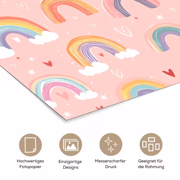 Poster - Regenbogen - Muster - Pastell — 5