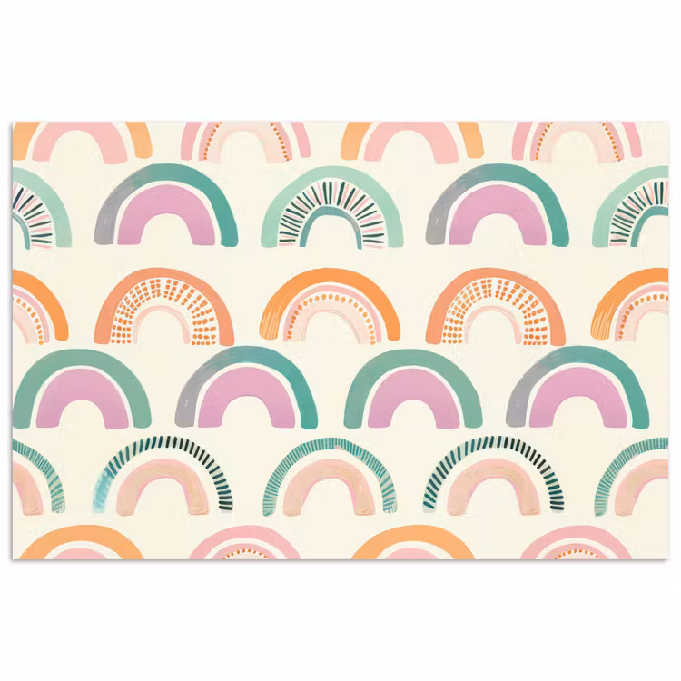 Poster - Regenbogen - Pastell - Muster — 1