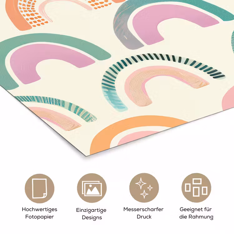 Poster - Regenbogen - Pastell - Muster — 5