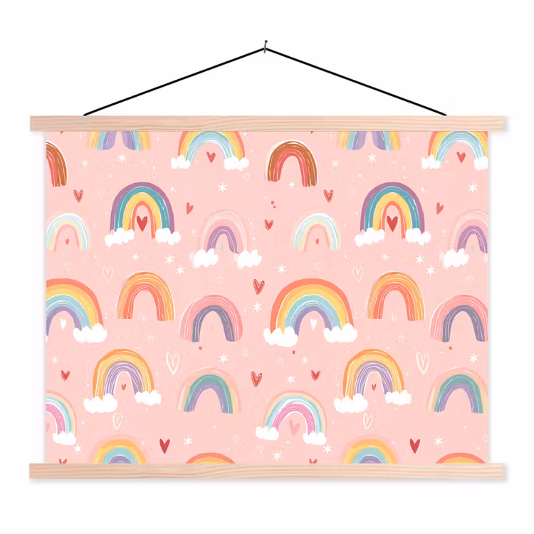 Stoffbild - Regenbogen - Muster - Pastell — 1