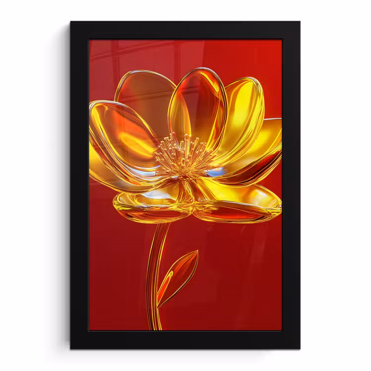 Bilder mit Rahmen - Blume - Gold - Gläser — 1