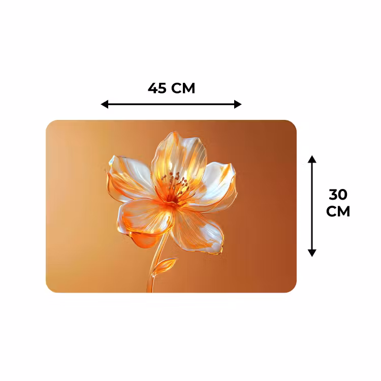 Tischset - 6 Stück - Gläser - Blume - Orange — 3