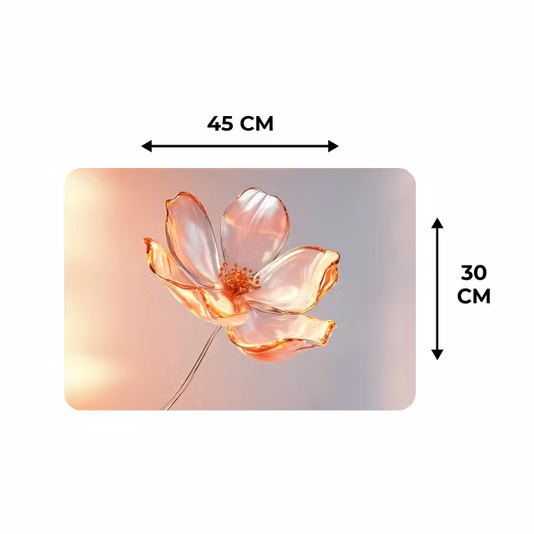 Tischset - 6 Stück - Gläser - Blume - Rosa — 3