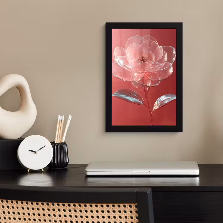 Bilder mit Rahmen - Verziert - Blume - Rosa - Gläser — 2