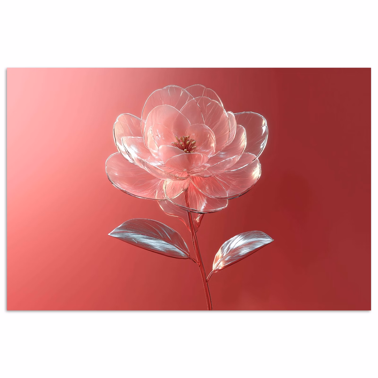 Poster - Verziert - Blume - Rosa - Gläser — 1