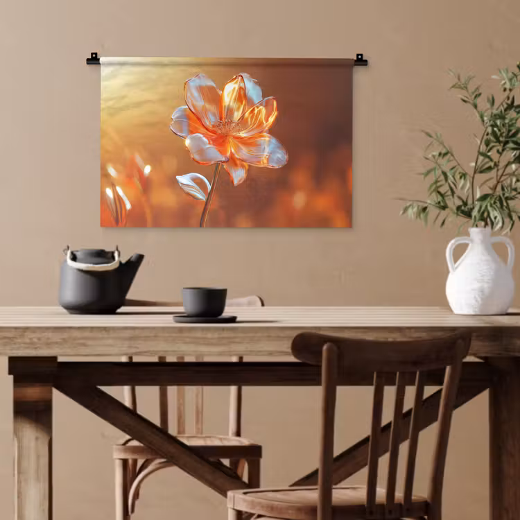 Wandteppich - Gläser - Blume - Sonnenlicht — 3