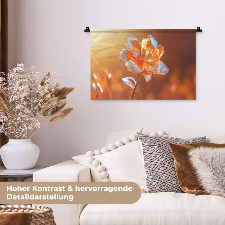 Wandteppich - Gläser - Blume - Sonnenlicht — 6