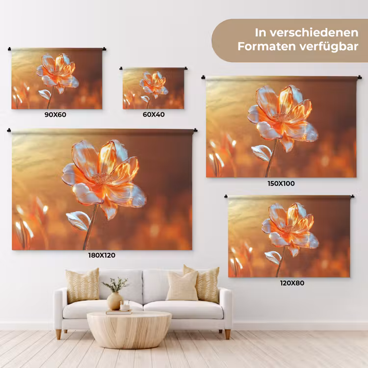 Wandteppich - Gläser - Blume - Sonnenlicht — 8
