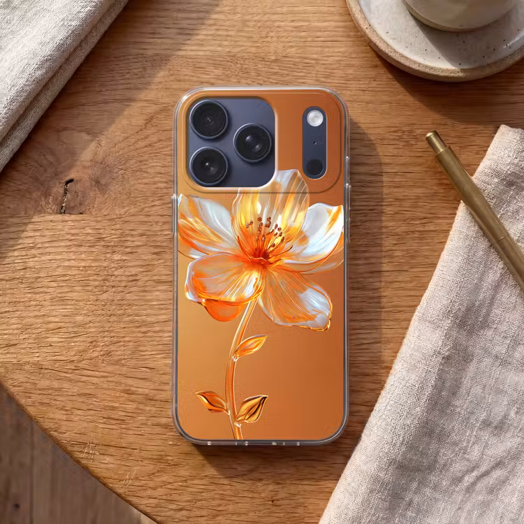 Handyhülle - Gläser - Blume - Orange — 2