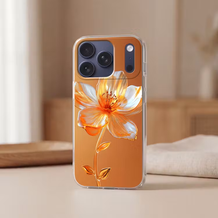 Handyhülle - Gläser - Blume - Orange — 3
