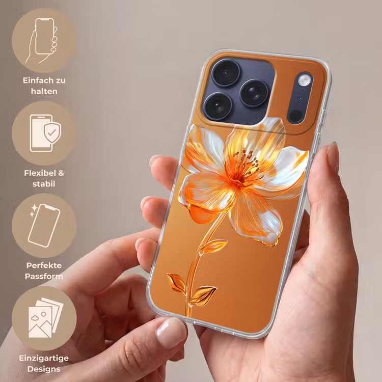 Handyhülle - Gläser - Blume - Orange — 4
