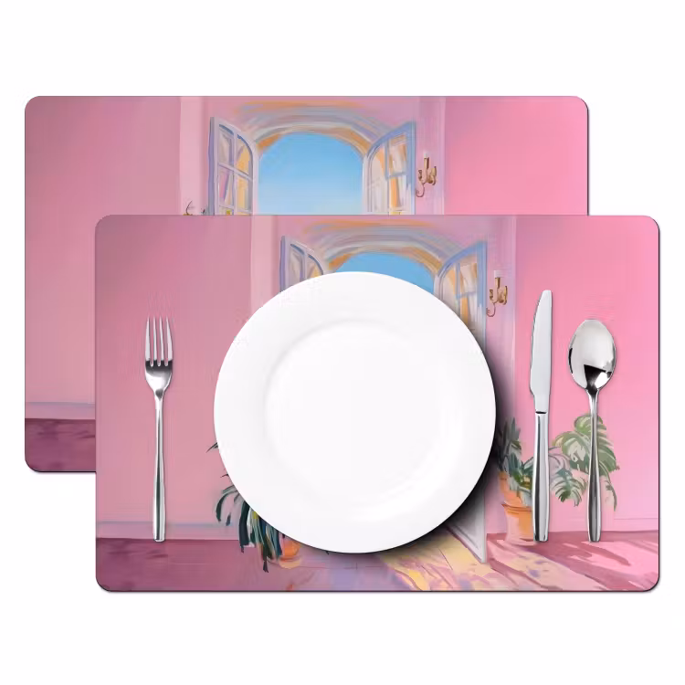 Tischset - 6 Stück - Rosa - Außen - Farbe — 2