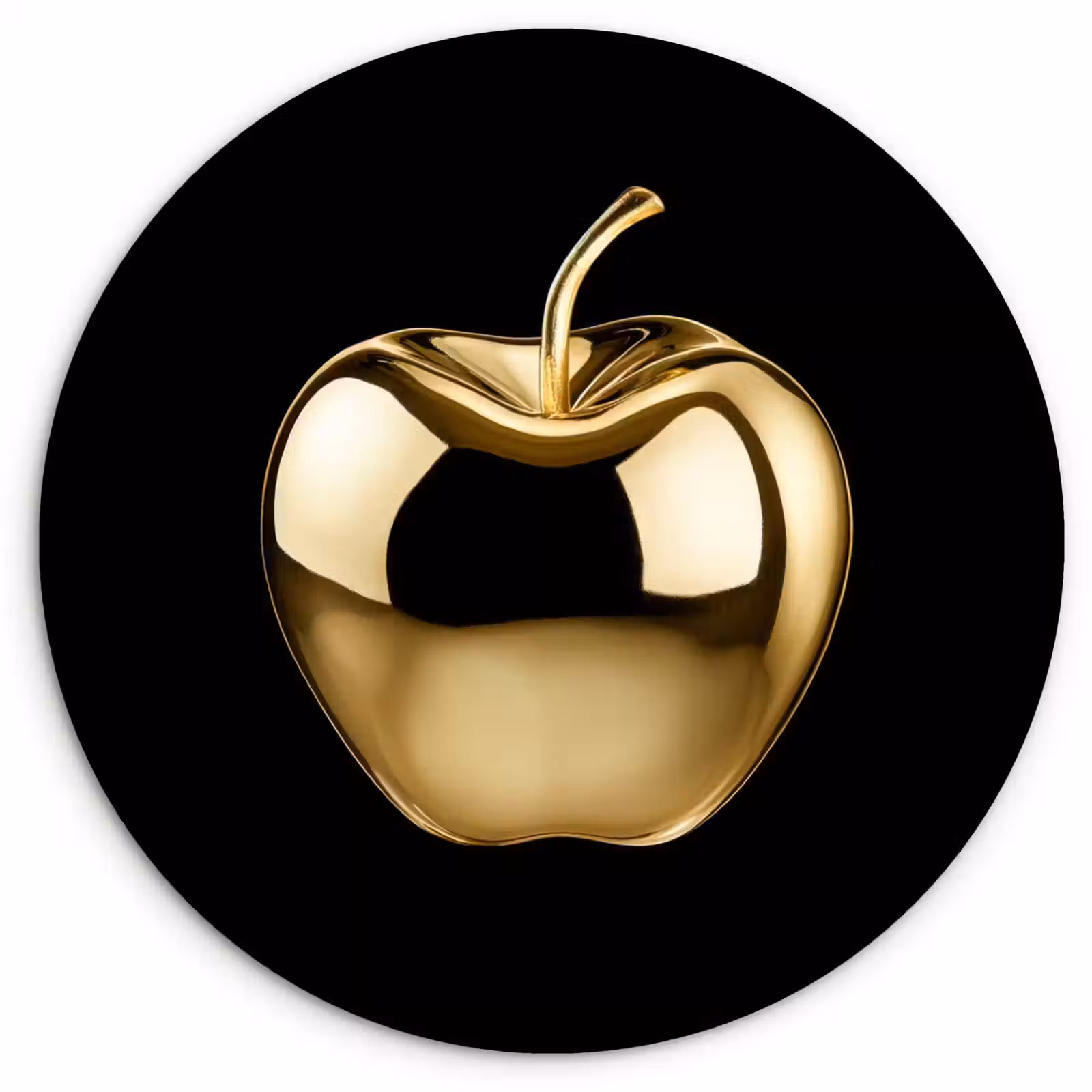 Forexbild Rund - Apfel - Gold - Chrom - Schwarz — 1