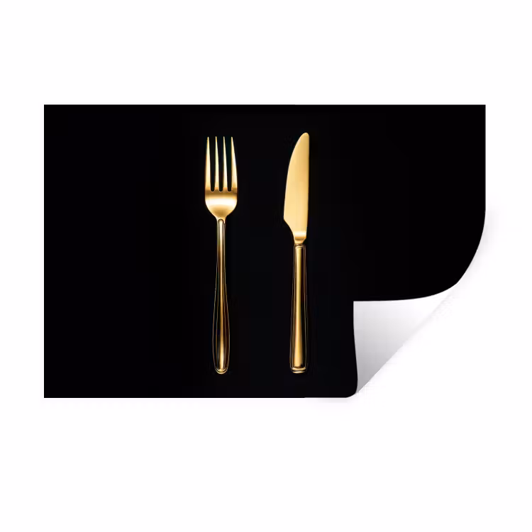 Wandtattoo – Besteck - Gold - Messer - Gabel — 1