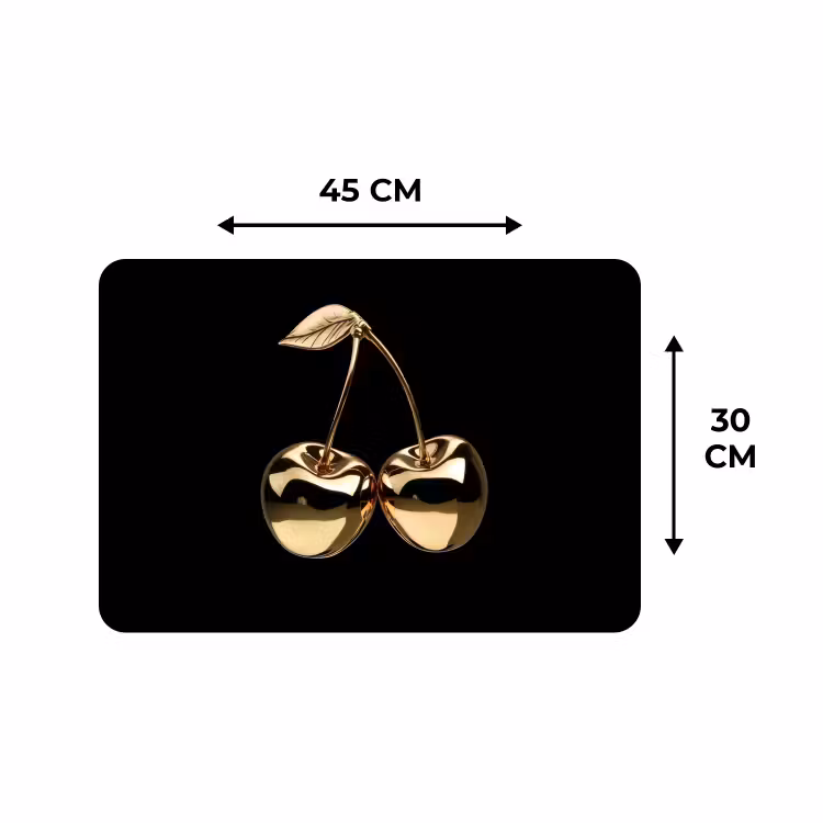 Tischset - 6 Stück - Kirsche - Schwarz - Gold - Chrom — 3