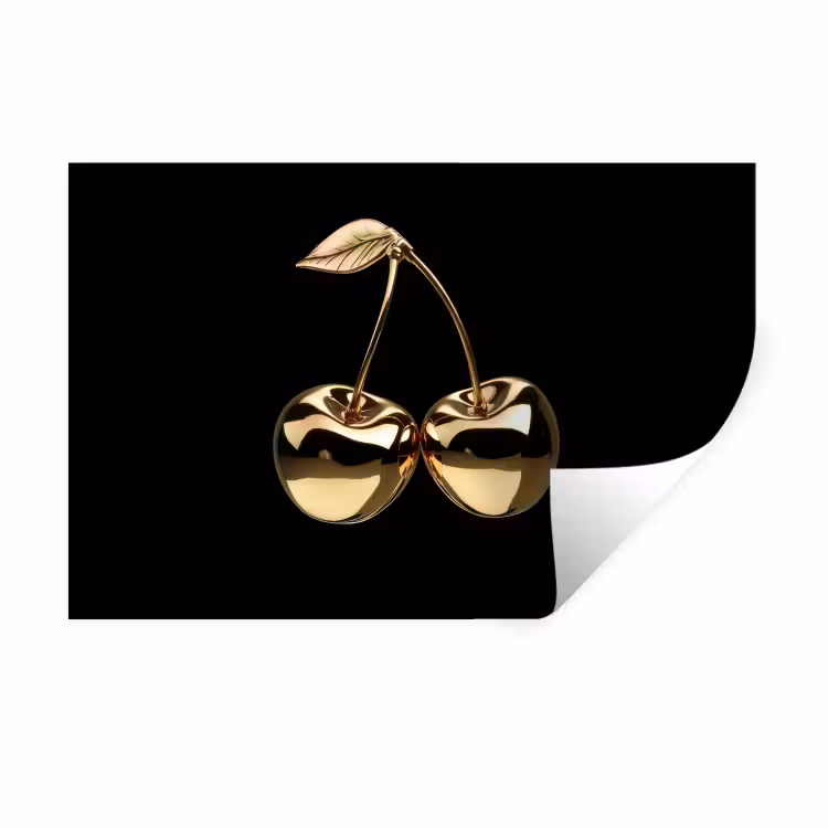 Wandtattoo – Kirsche - Schwarz - Gold - Chrom — 1