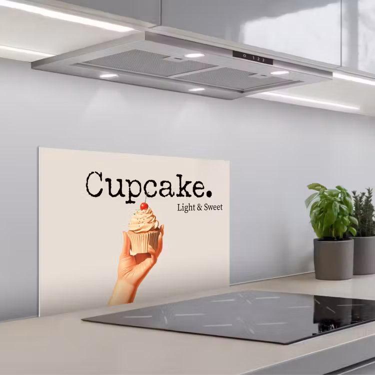 Spritzschutz Küche - Cupcake - Süß - Kirsche — 1
