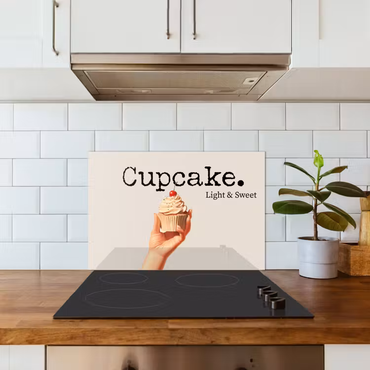 Spritzschutz Küche - Cupcake - Süß - Kirsche — 4