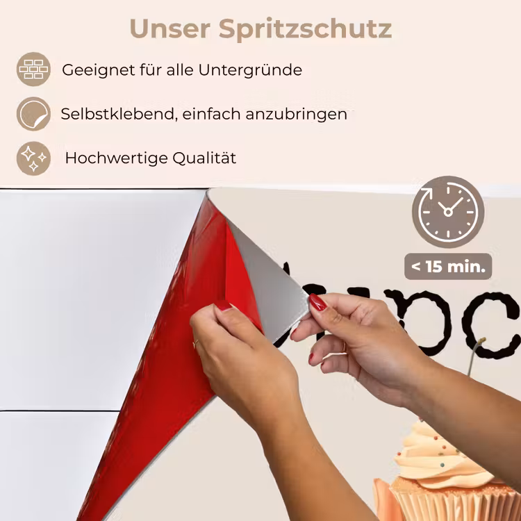 Spritzschutz Küche - Cupcake - Süß - Kirsche — 5