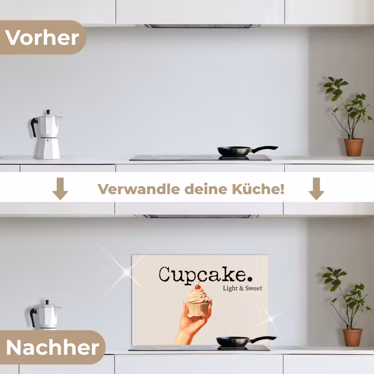 Spritzschutz Küche - Cupcake - Süß - Kirsche — 7