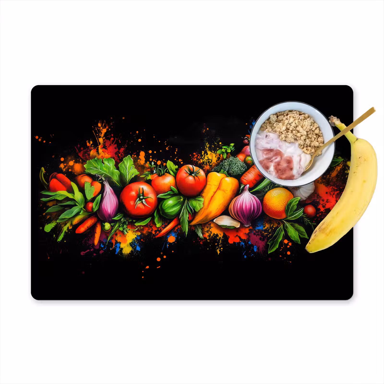 Tischset - 6 Stück - Gemüse - Lebensmittel - Kräuter - Graffiti - Kochen — 1