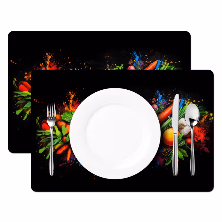 Tischset - 6 Stück - Gemüse - Lebensmittel - Kräuter - Graffiti - Kochen — 2