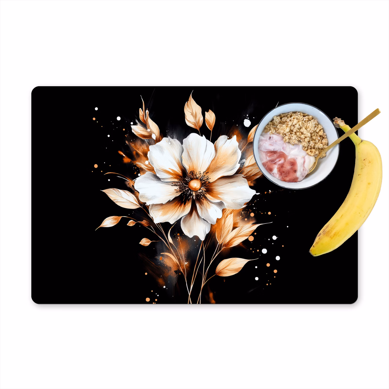 Tischset - 6 Stück - Blume - Farbe - Gold - Graffiti - Modern — 1