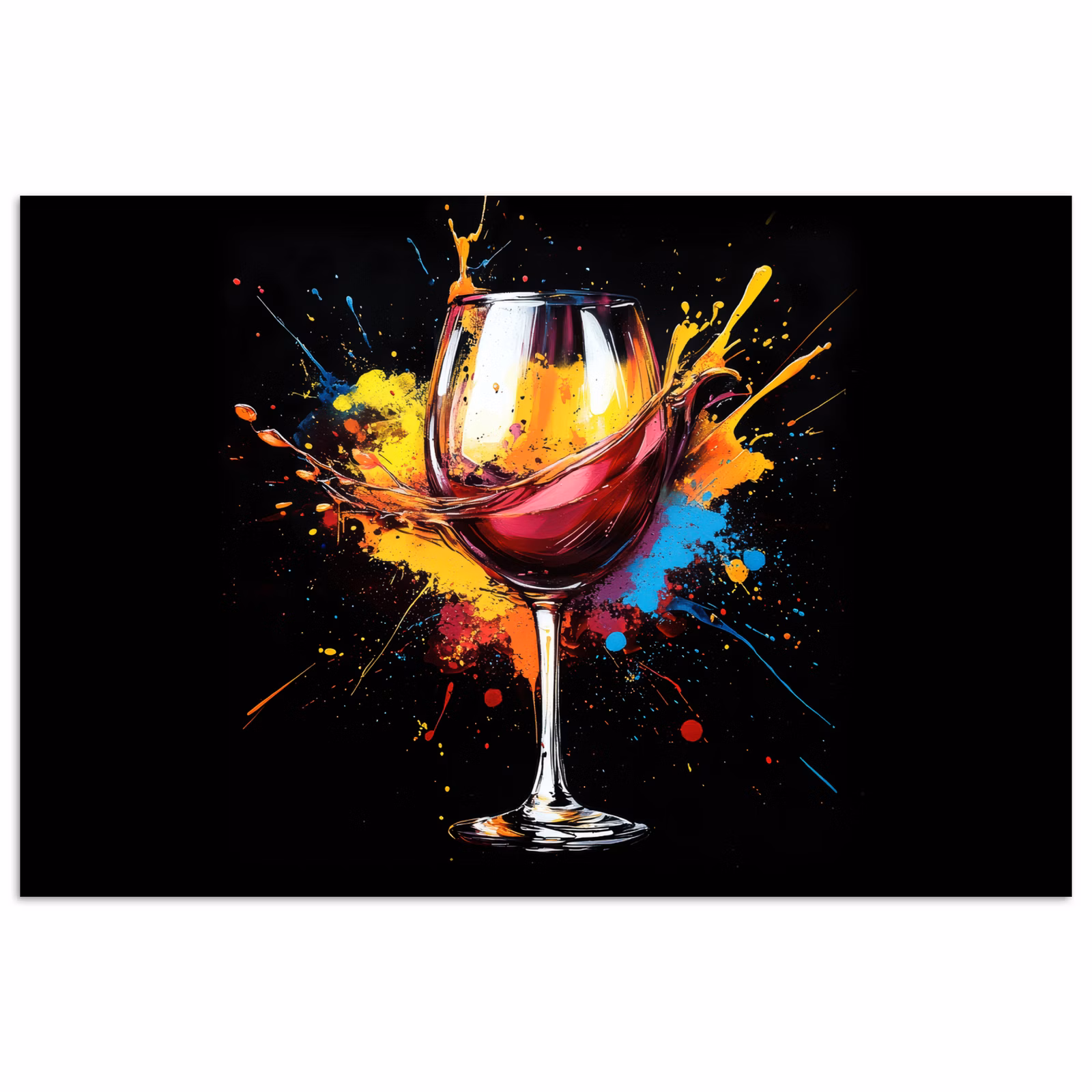 Poster - Wein - Glas - Graffiti - Getränk - Rot - Farbe — 1