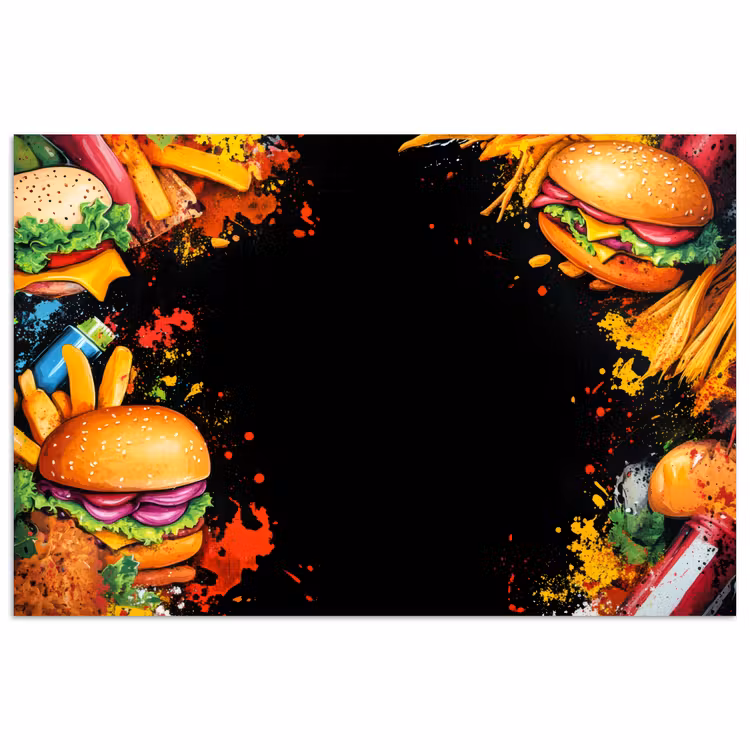 Poster - Fastfood - Graffiti - Hamburger - Lebensmittel - Modern — 1