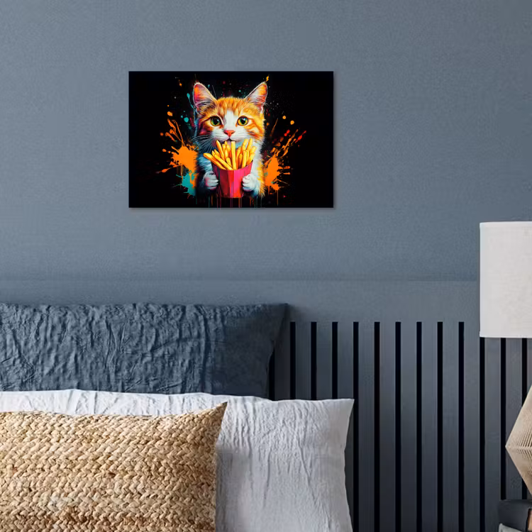 Poster - Katze - Essen - Pommes frites - Graffiti - Abstrakt — 3