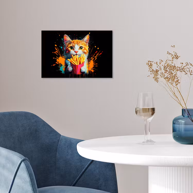 Poster - Katze - Essen - Pommes frites - Graffiti - Abstrakt — 4