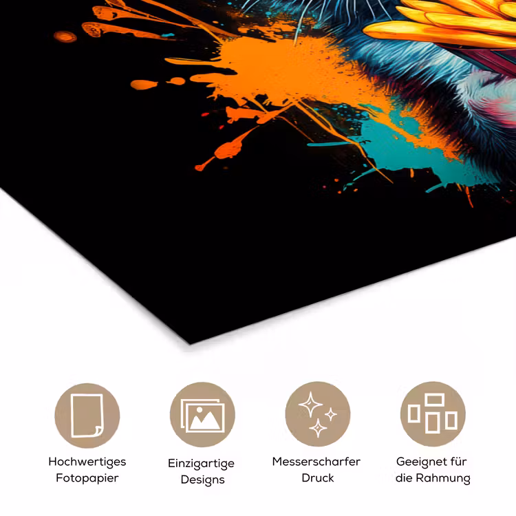 Poster - Katze - Essen - Pommes frites - Graffiti - Abstrakt — 5