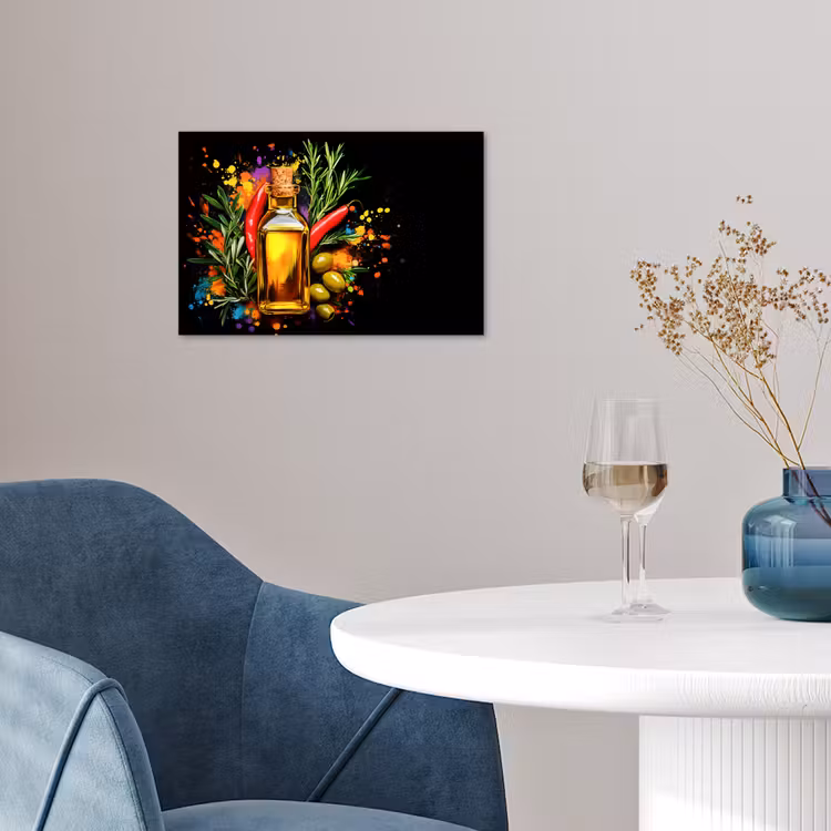 Poster - Olivenöl - Graffiti - Pfeffer - Oliven - Modern — 4