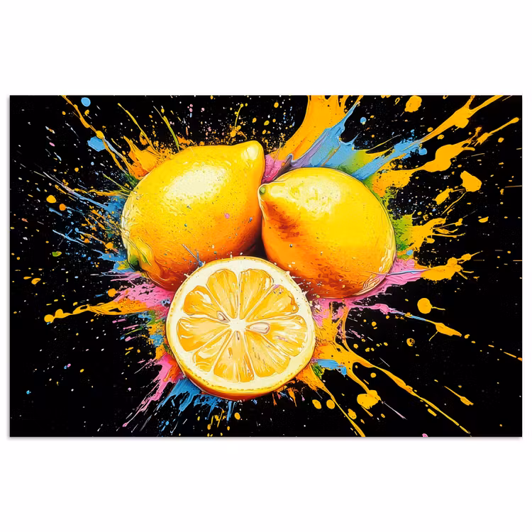 Poster - Zitrone - Graffiti - Farbenfroh - Farbe - Modern — 1