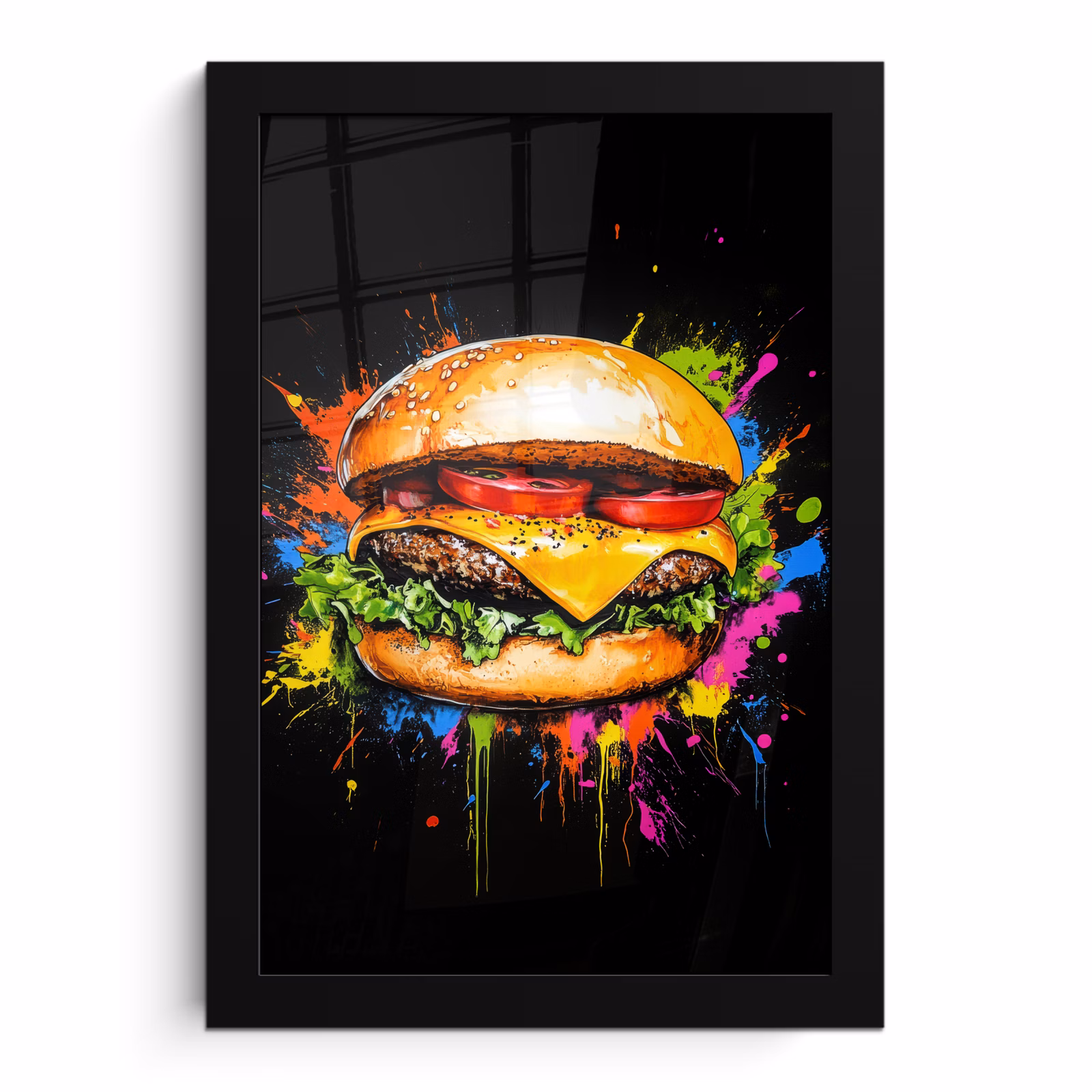 Bilder mit Rahmen - Hamburger - Graffiti - Farbe - Bunt - Essen - Abstrakt — 1