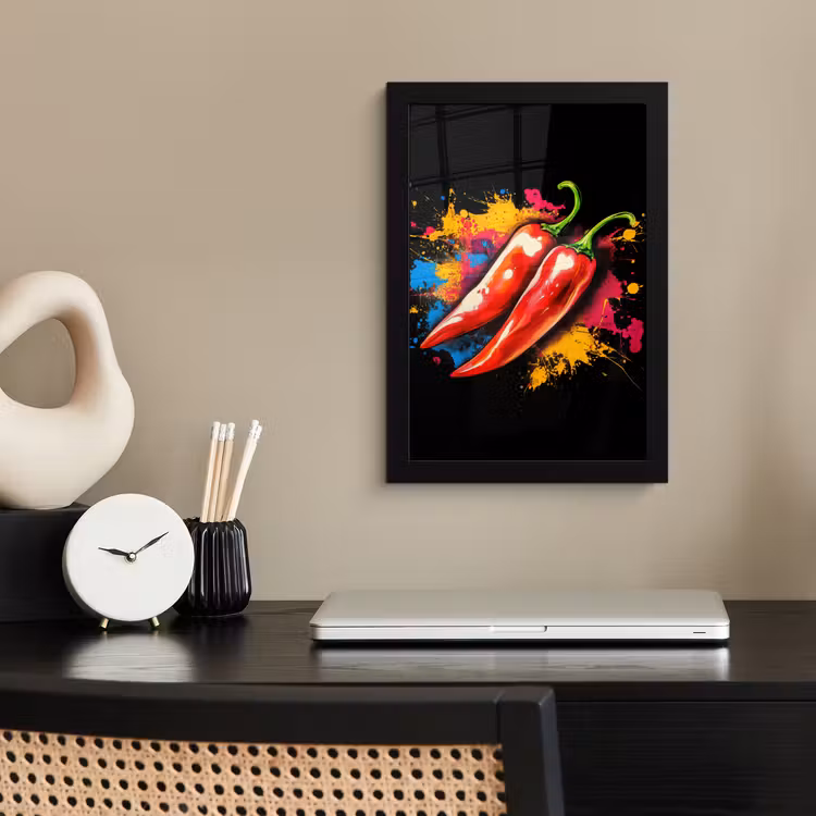 Bilder mit Rahmen - Pfeffer - Graffiti - Farbe - Abstrakt - Modern - Farbenfroh — 2