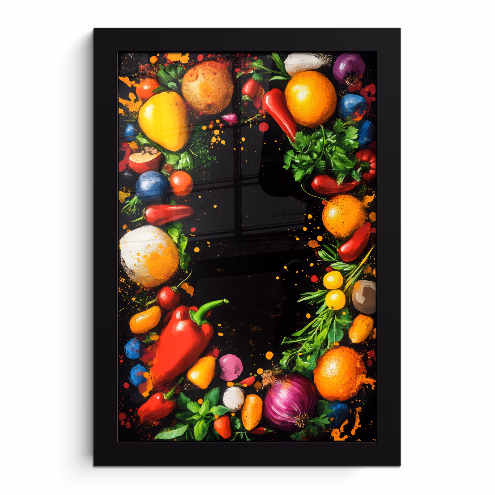 Bilder mit Rahmen - Gemüse - Graffiti - Farbenfroh - Kochen - Abstrakt — 1