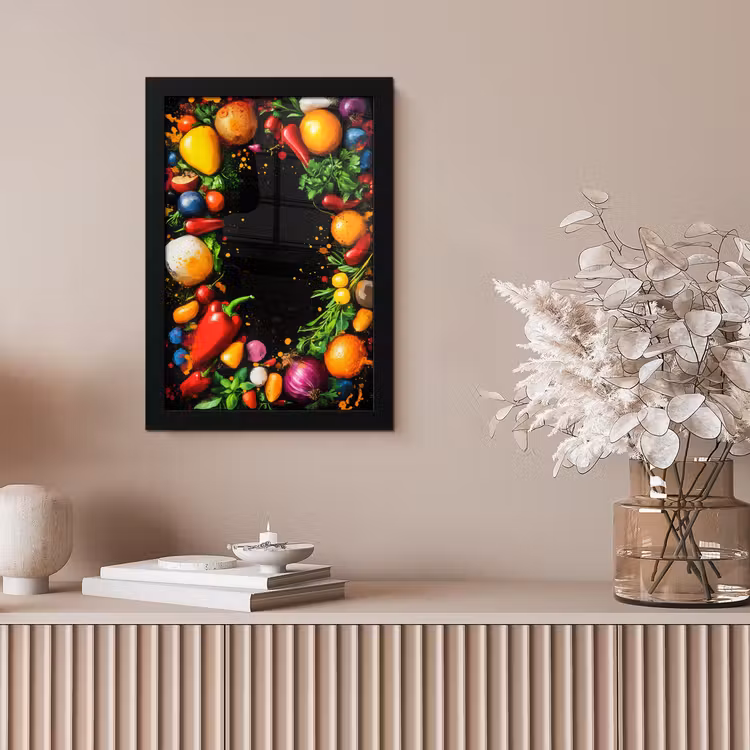 Bilder mit Rahmen - Gemüse - Graffiti - Farbenfroh - Kochen - Abstrakt — 4
