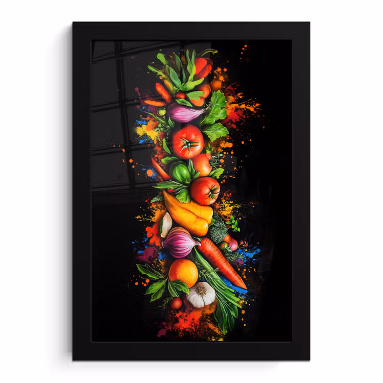 Bilder mit Rahmen - Gemüse - Lebensmittel - Kräuter - Graffiti - Kochen — 1